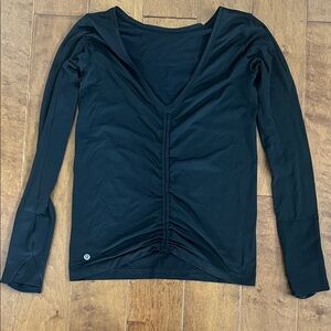 lululemon athletica Black Ruched Long Sleeve Top
